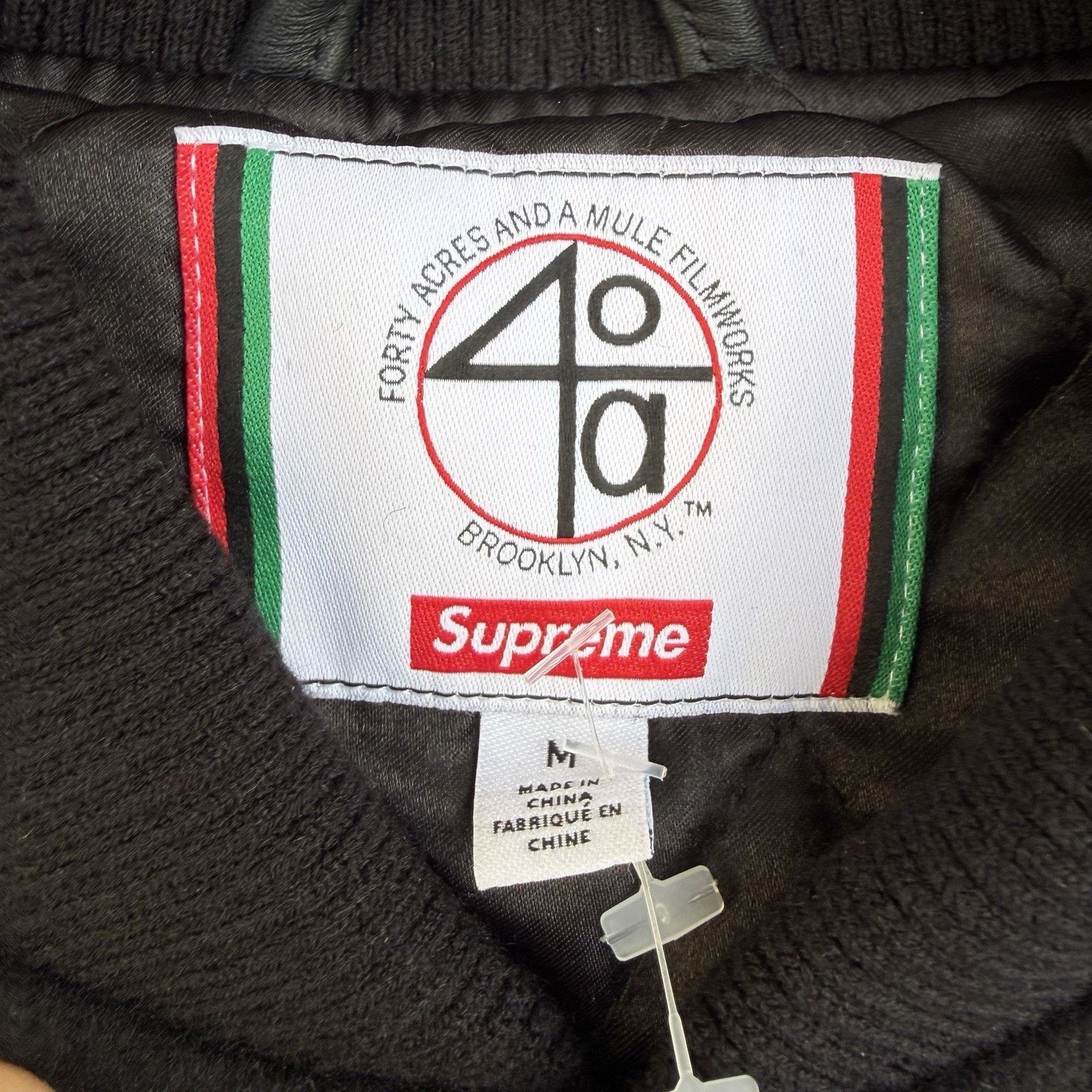 Hypebeast × Supreme Supreme x 40 Acres Malcolm X Black Varsity Jacket Sz M Size US M / EU 48-50 / 2 - 6 Thumbnail