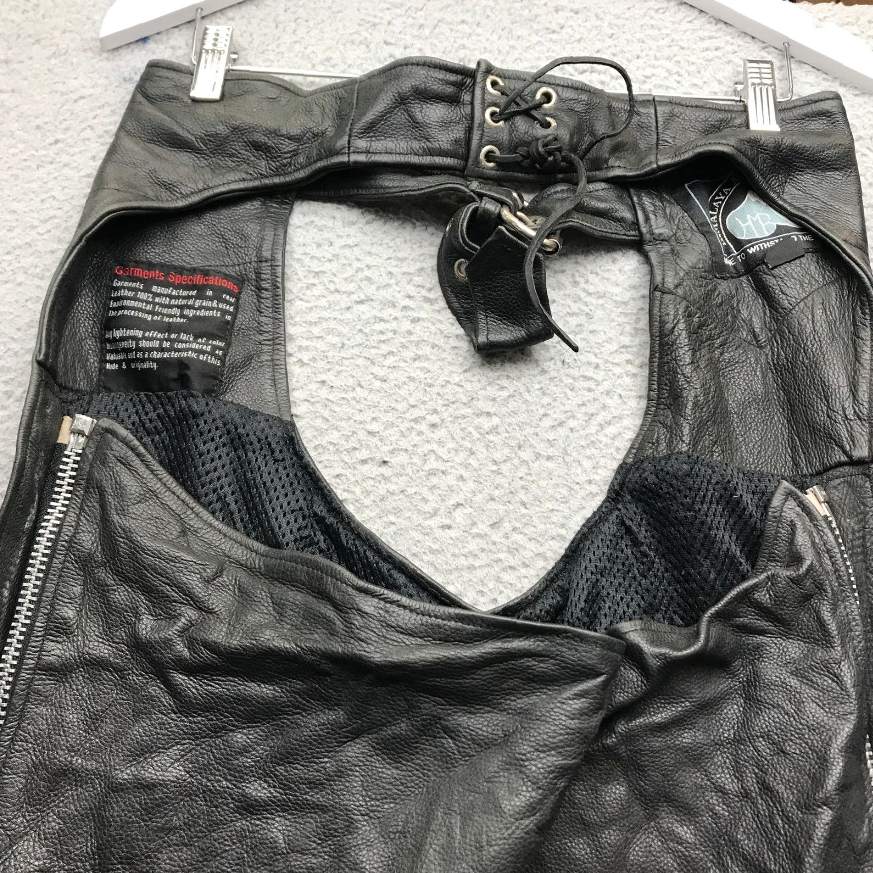 Chaps VINTAGE Himalaya Motor Bikewear Leather Pants Mens M Black Size US 31 - 6 Thumbnail
