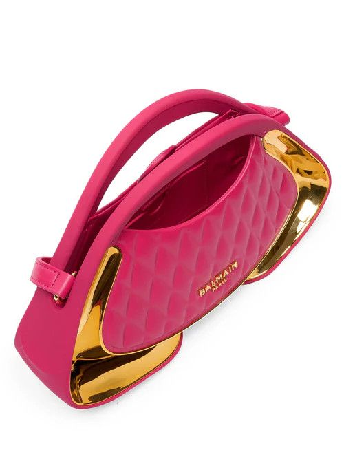 Balmain os11x0326 Size: OS /Jolie Madame Leather Top-Handle Bag Pink Size ONE SIZE - 3 Thumbnail