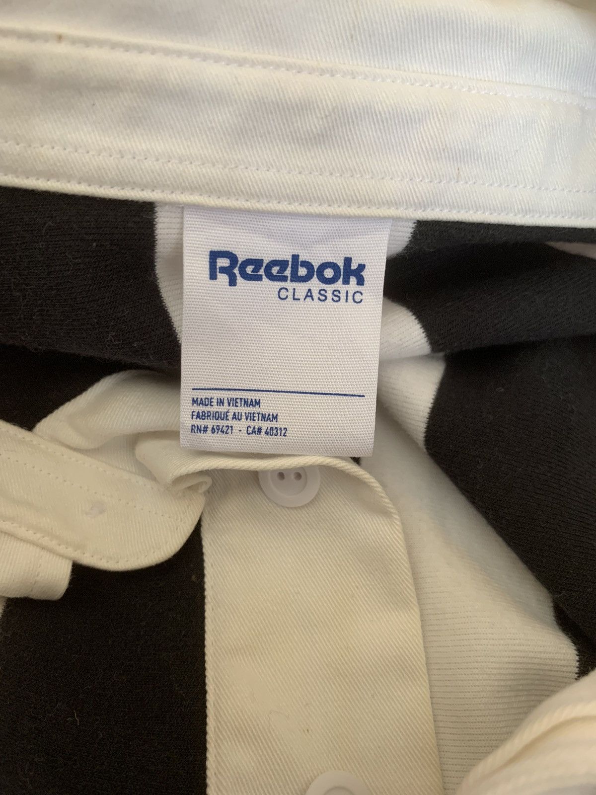 Reebok × Rugby Ralph Lauren × Solid and Striped Reebok Mens Black Vertical Black Long Sleeve Polo Rugby Size US L / EU 52-54 / 3 - 11 Thumbnail