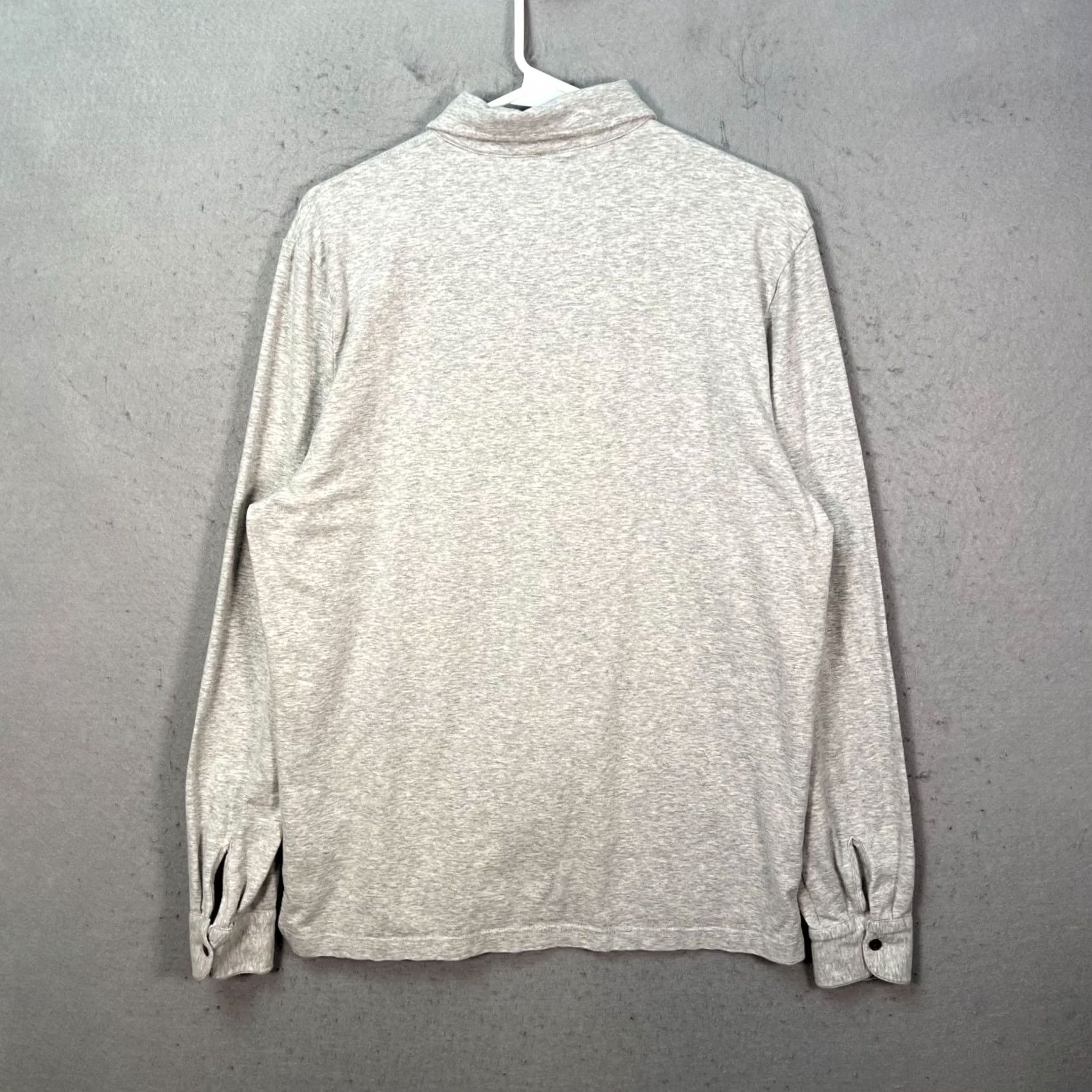 Suitsupply Suitsupply Polo Shirt Gray Long Sleeve Cotton Blend Mens Large Regular Size US L / EU 52-54 / 3 - 2 Thumbnail