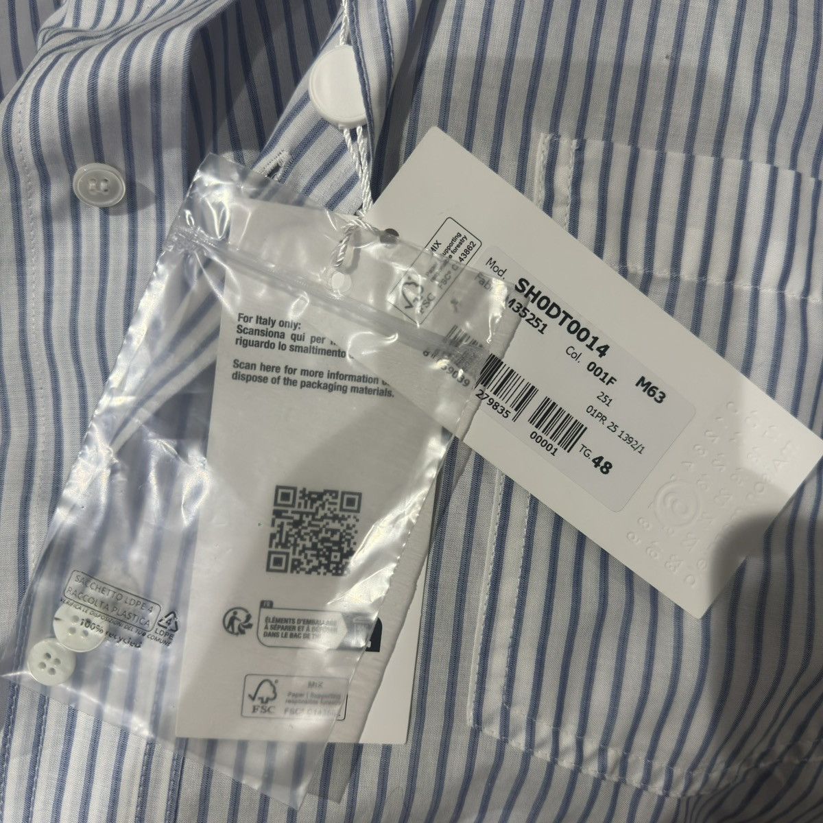 MM6 MM6 Margiela Pinstripe Shirt Size US M / EU 48-50 / 2 - 6 Thumbnail