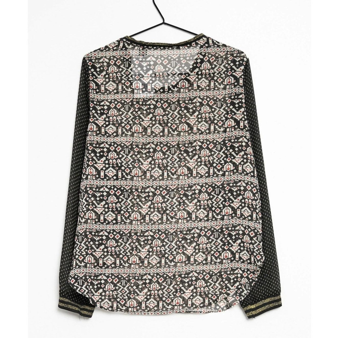 Scotch & Soda Scotch & Soda Blouse Geo Print Contrast Sleeves Gold trim M Size M / US 6-8 / IT 42-44 - 3 Thumbnail