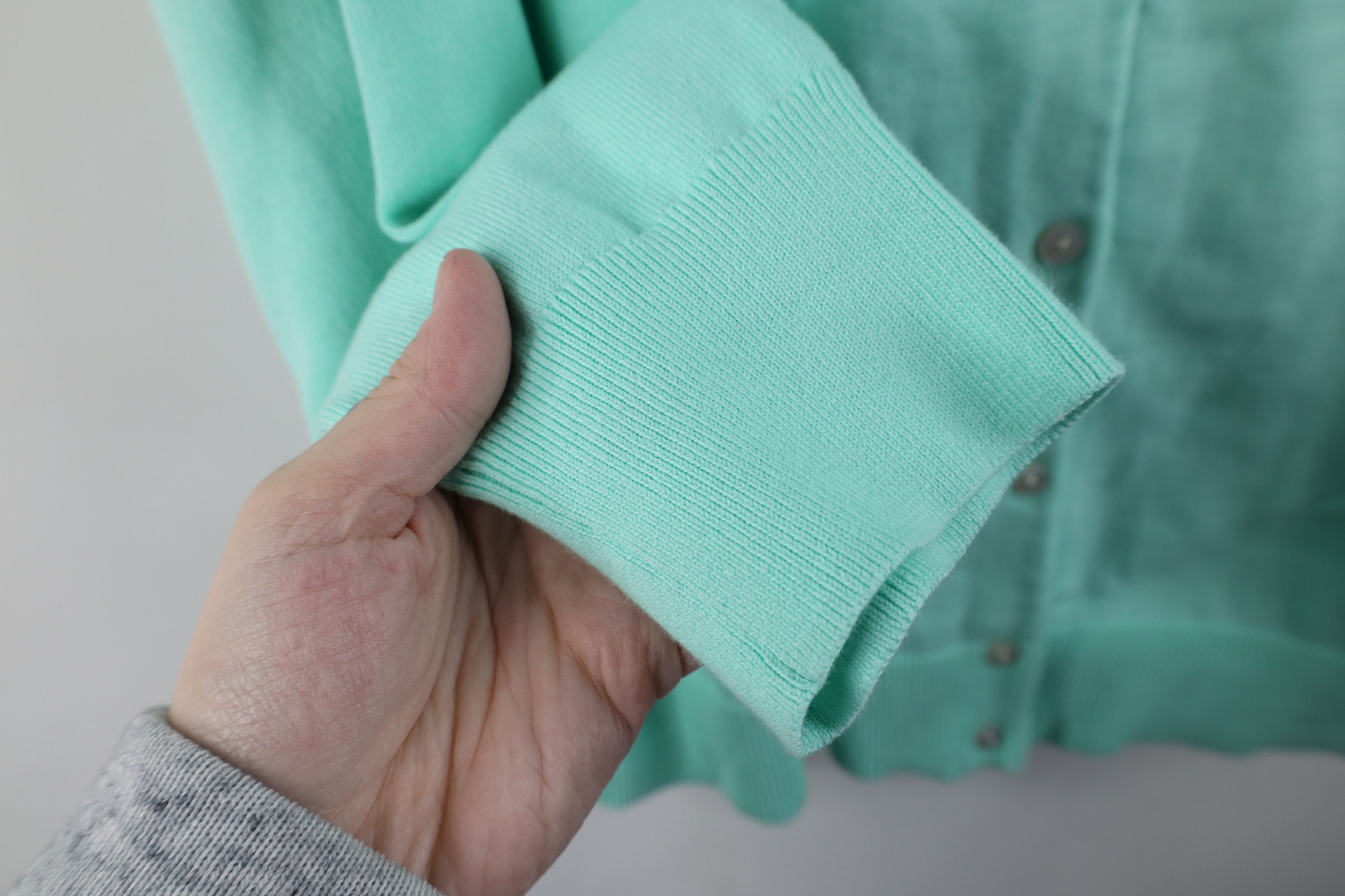 Lands' End × Vintage Vintage Lands End Cotton Knit Cardigan Sweater Mint Green Size 3XL / US 20-22 - 5 Thumbnail