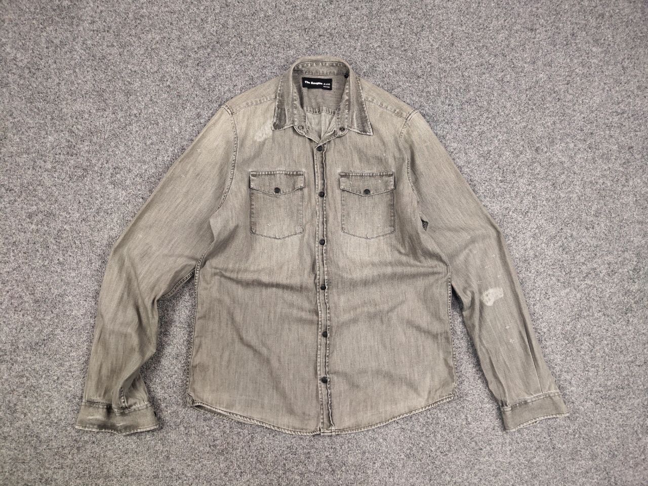 The Kooples The Kooples Jeans Fitted Distressed Button Denim Shirt Size US M / EU 48-50 / 2 - 13 Thumbnail