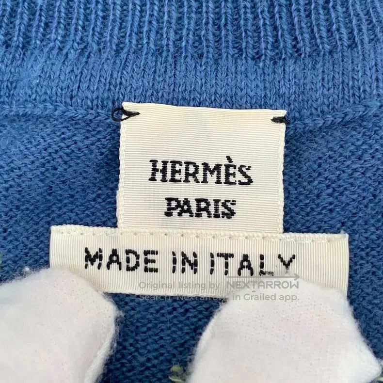 Hermes Hermes Blue patterned polka dot embroidery cashmere round- Size XS / US 0-2 / IT 36-38 - 6 Thumbnail