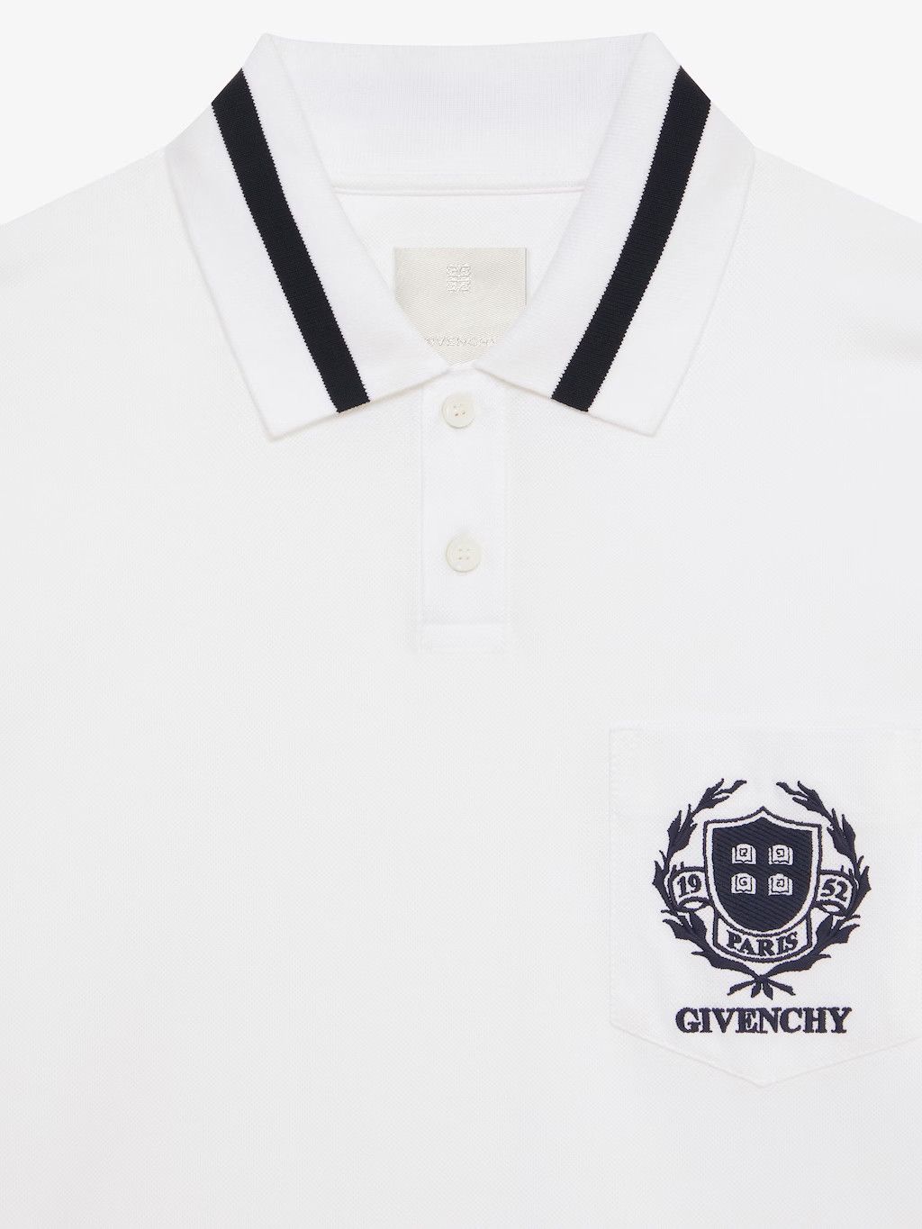 Givenchy o1srvl11e1224 Crest Polo Shirt In Cotton in White Size US XL / EU 56 / 4 - 5 Thumbnail
