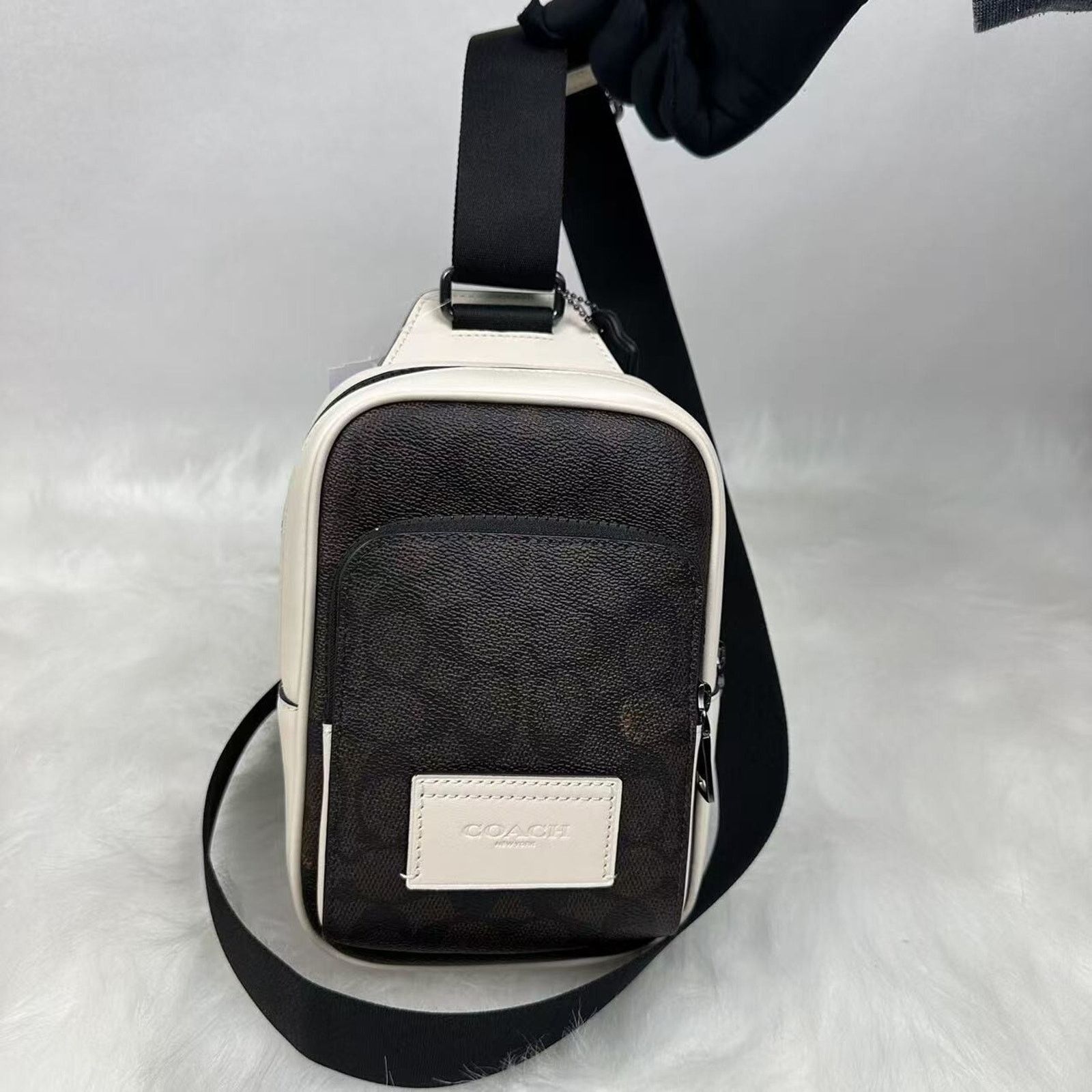 Coach Coach Racer Sling Pack Colorblock Signature Canvas Walnut | Grailed