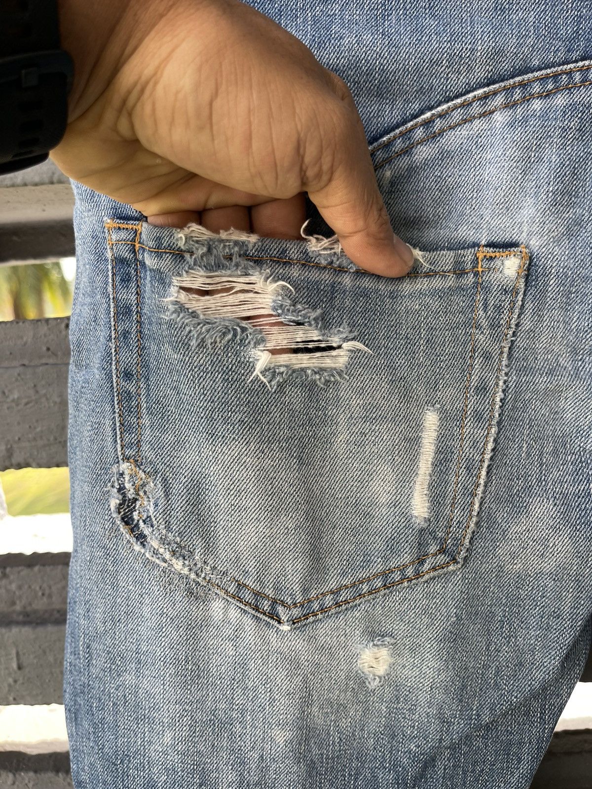 Denime × Japanese Brand Sunaokuwahara issey miyake Distressed Jeans Size US 29 - 9 Thumbnail