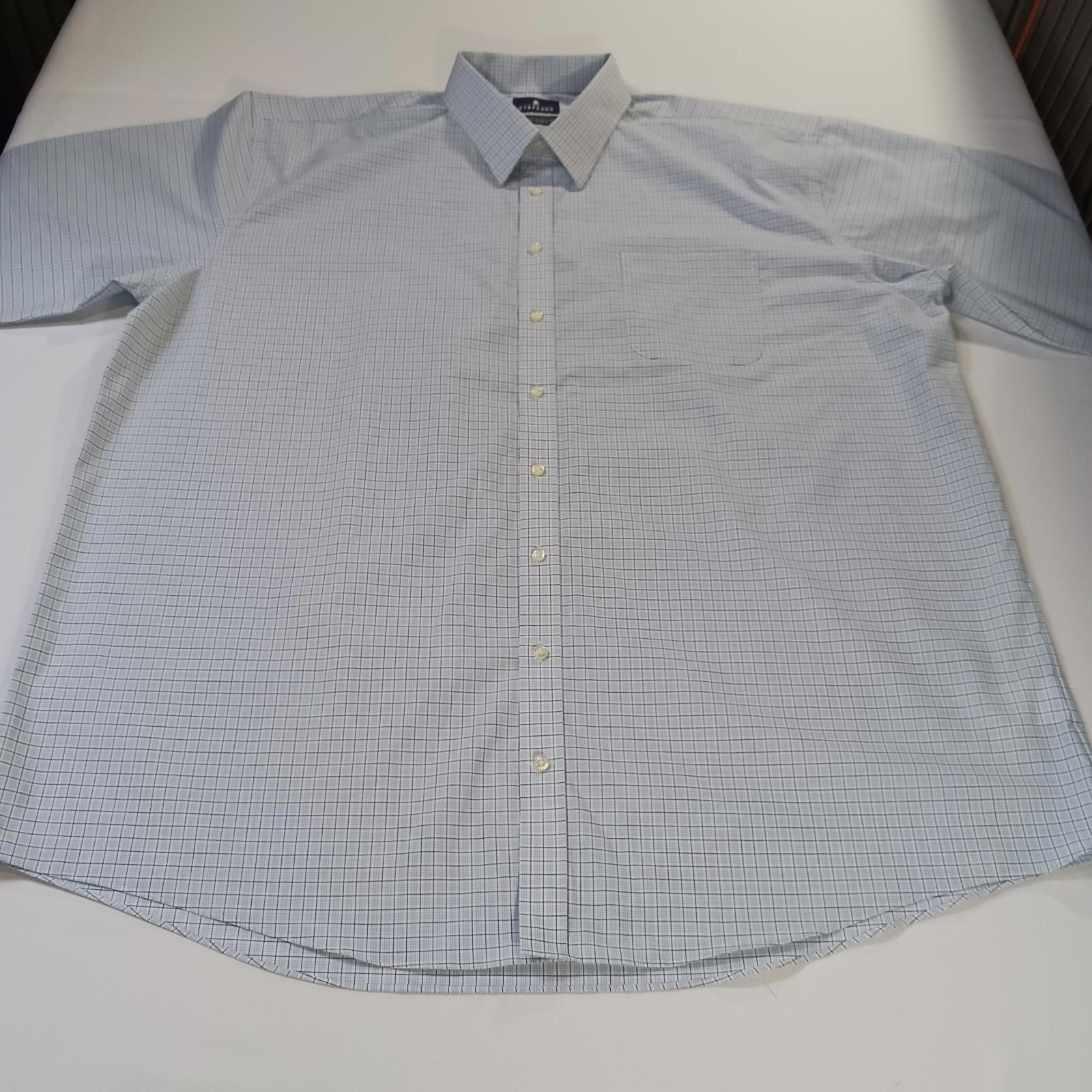 Stafford Stafford RN#93677 Mens White Plaid Shirt Sz Big 19 (36-37) Size US M / EU 48-50 / 2 - 10 Thumbnail