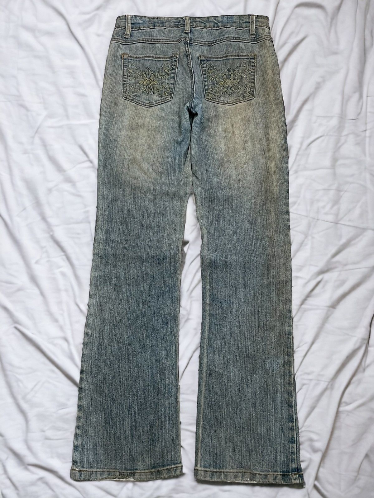 JNCO × Southpole Southpole Embroidery Flare Muddy Rusty Y2K Denim Size US 29 - 1 Thumbnail