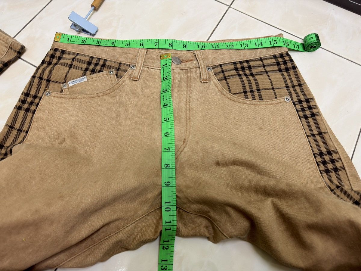 Burberry Burberry Blue Label Distressed Denim Nova Check Stripe Pants Size US 30 / EU 46 - 18 Thumbnail