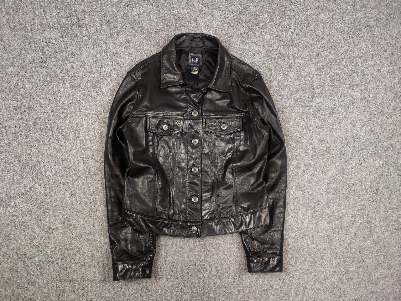 Gap Rare Gap Vintage 1999 Dyed Leather Trucker Rockstar Jacket Size M / US 6-8 / IT 42-44 - 2 Thumbnail