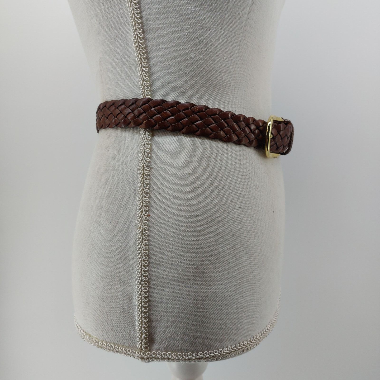Other NY & CO Women's Brown Braided Belt Gold Buckle Large Size ONE SIZE - 3 Thumbnail
