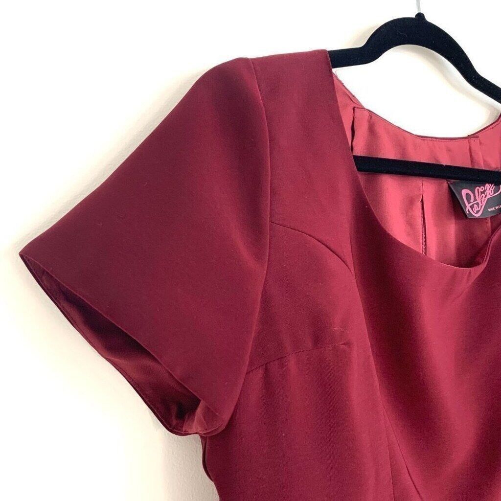 Vintage Vintage Satin Maroon Wine Cap Sleeve Top Women's Large Size L / US 10 / IT 46 - 4 Thumbnail