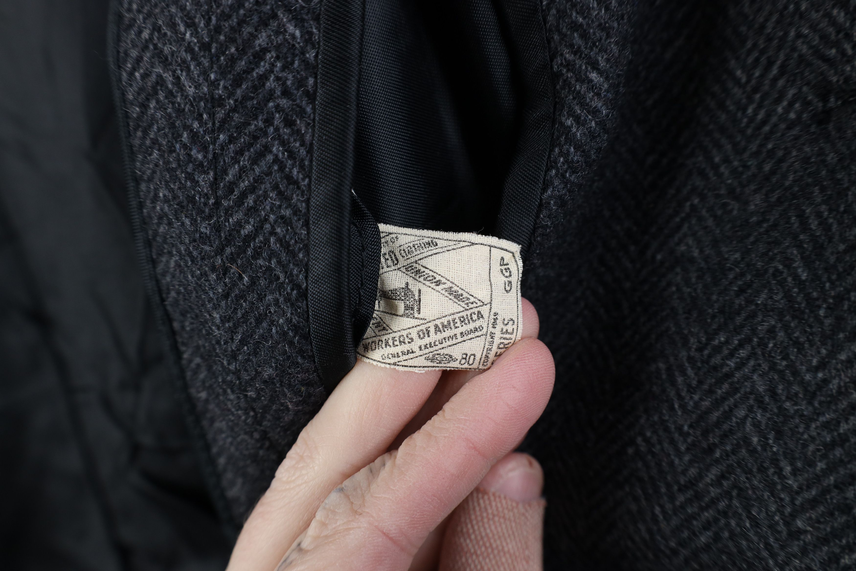Vintage Vintage 50s Streetwear Wool Herringbone Overcoat Jacket USA Size US XXL / EU 58 / 5 - 12 Thumbnail