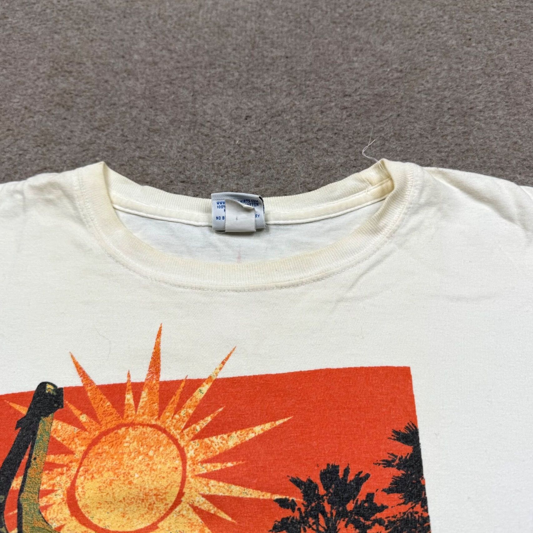 Vintage Crazy Shirts Womens Large White T-Shirt Cropped Palm Springs Logo Casual Ladies Size L / US 10 / IT 46 - 4 Thumbnail