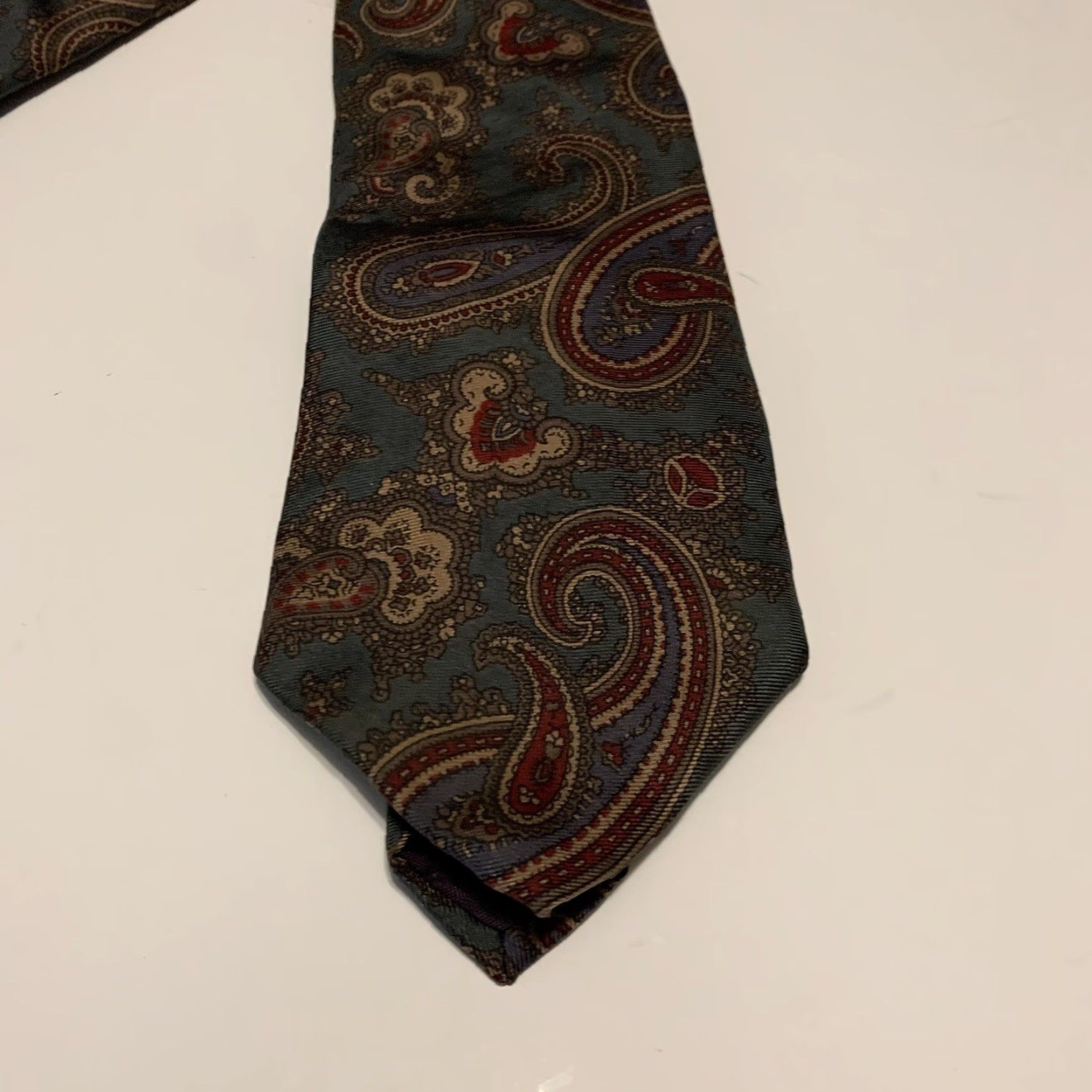 Kenzo ENZO BRUNATTI Silk Tie Multi-Color Abstract Paisley Short Classic Neck Tie Mens Size ONE SIZE - 2 Thumbnail