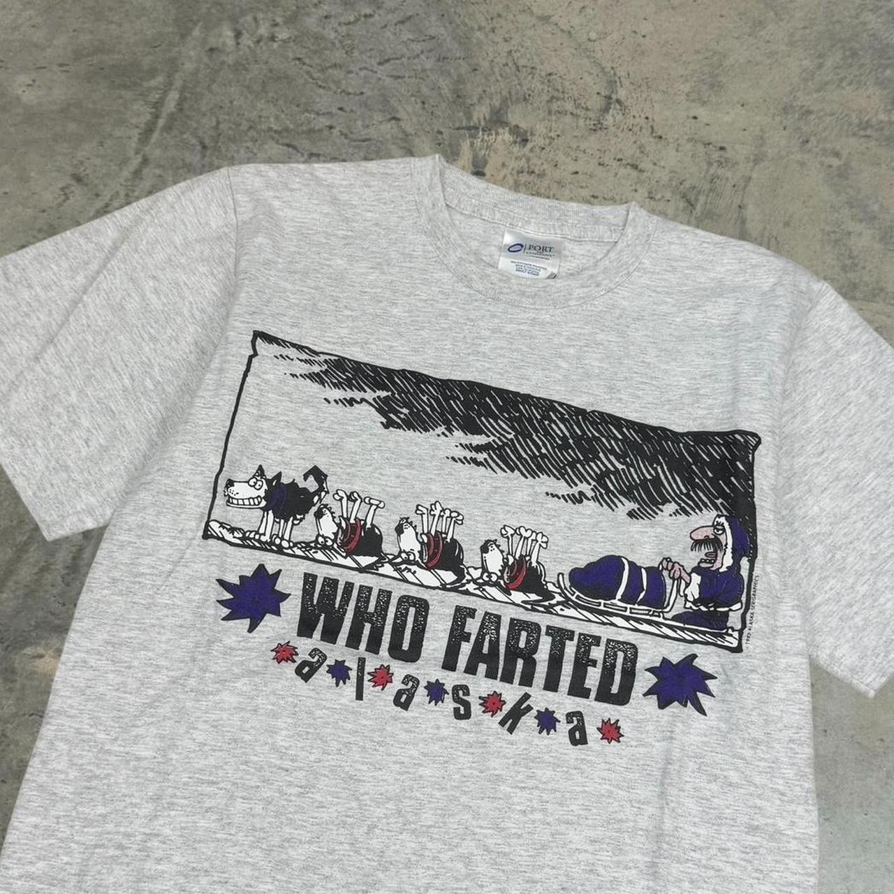 Japanese Brand × Vintage Vintage 90s “Who Farted” Alaska T-Shirt Size US S / EU 44-46 / 1 - 2 Thumbnail
