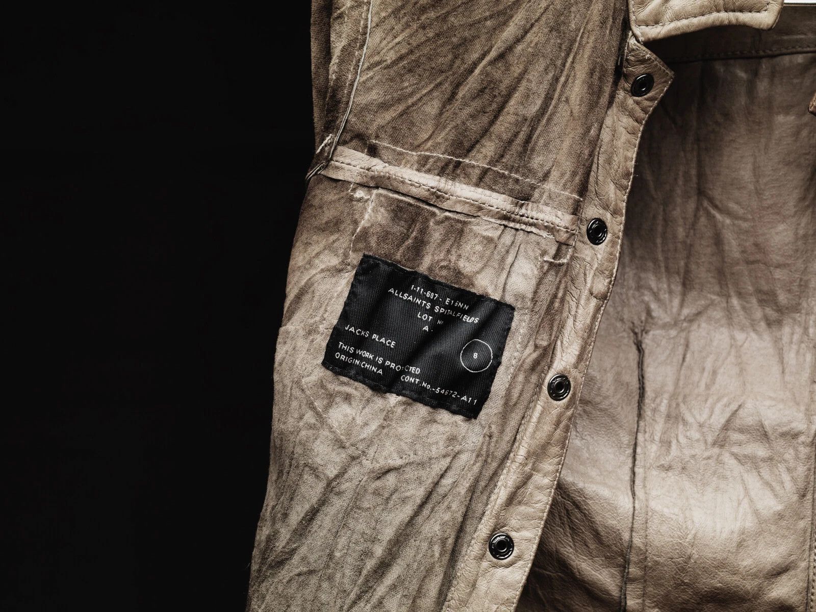 Allsaints All Saints Wrinkled Lorrimer Leather Lamb Jacket Tan Brown Size M / US 6-8 / IT 42-44 - 4 Thumbnail
