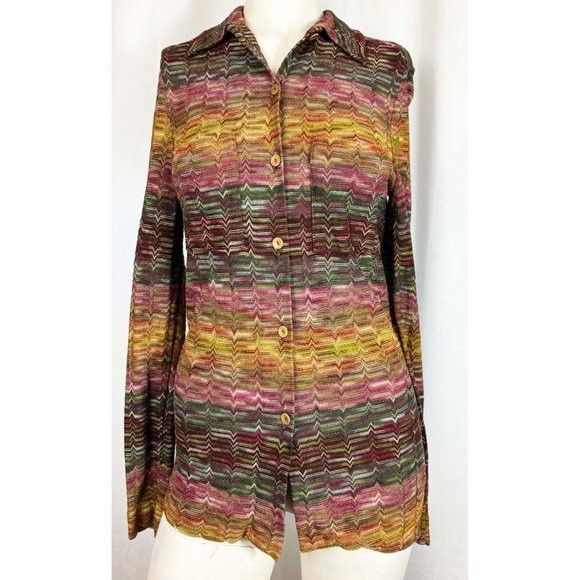 image of Vintage 70's Missoni For Nordstrom Zig Zag Space Knit Rainbow, Women's (Size XS)