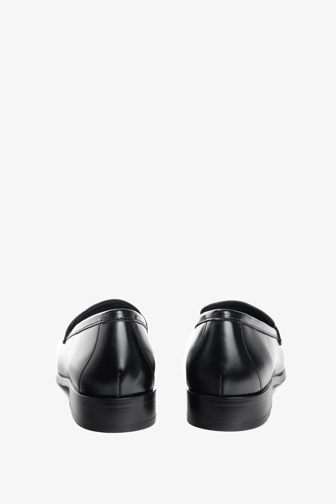 Prada Prada Nero Spazzolato Brushed Leather Logo Loafers Size US 4.5 / IT 34.5 - 4 Thumbnail