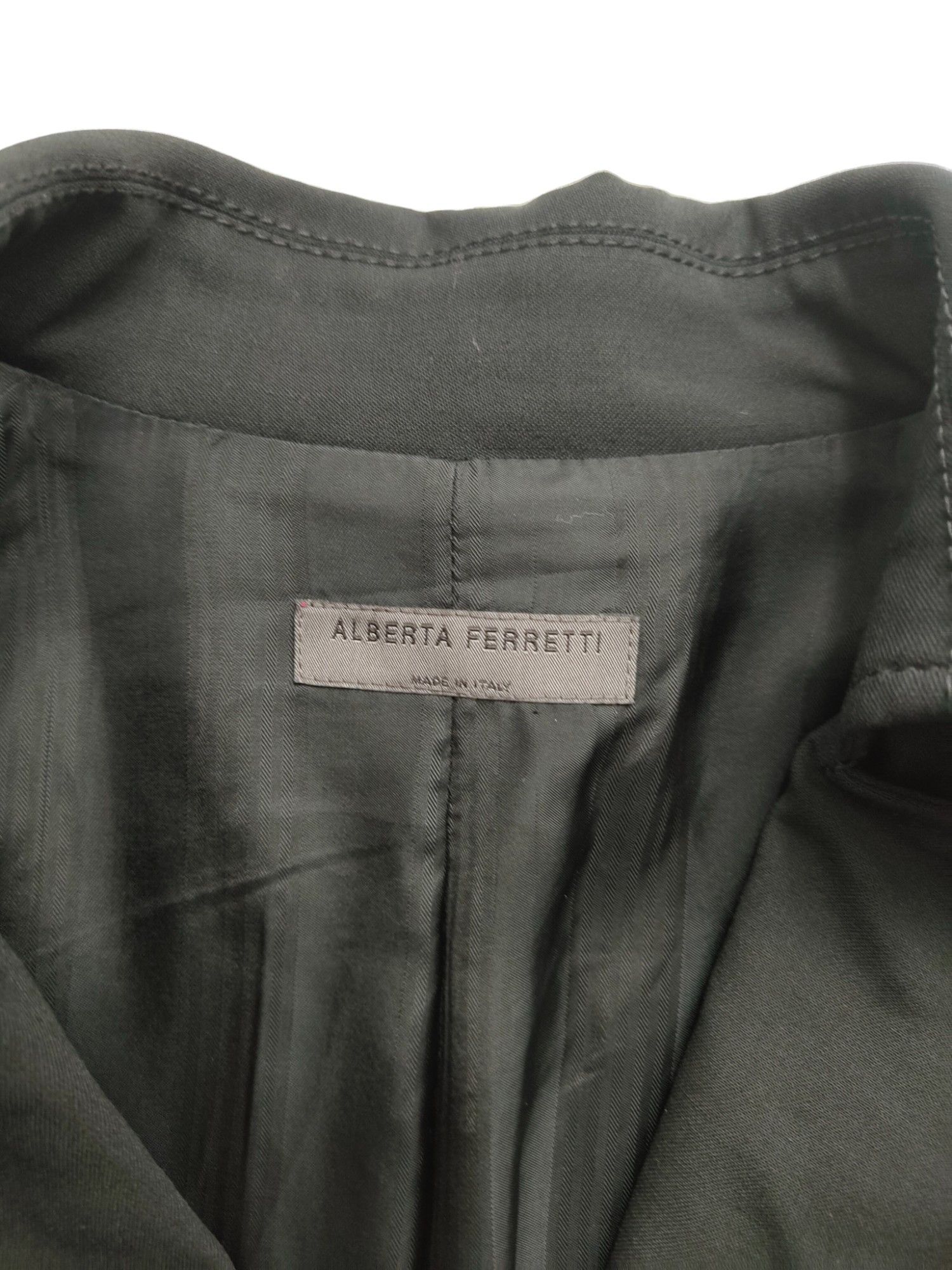 Alberta Ferretti Black Thin Wool Blazer With On-Tone Embroidery Size M / US 6-8 / IT 42-44 - 4 Thumbnail
