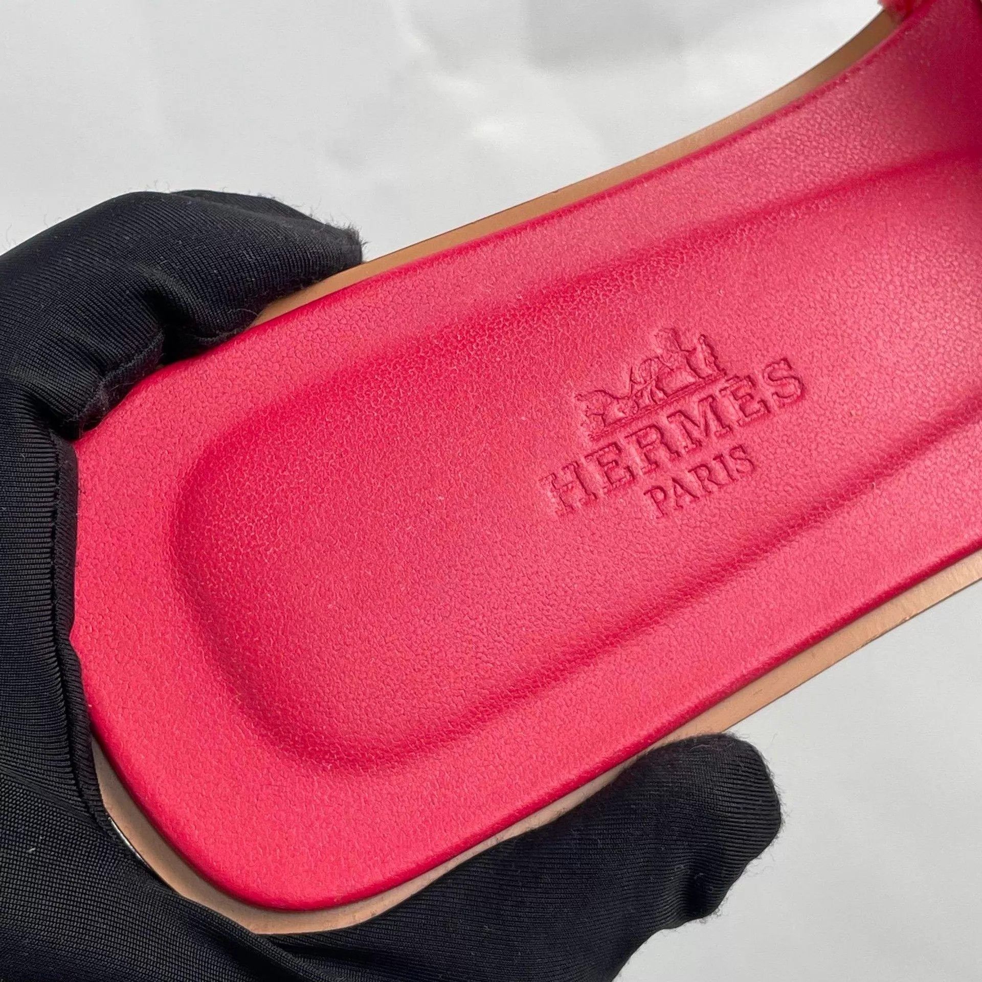 Hermes Hermès leather slippers pink red Size US 6.5 / IT 36.5 - 8 Thumbnail