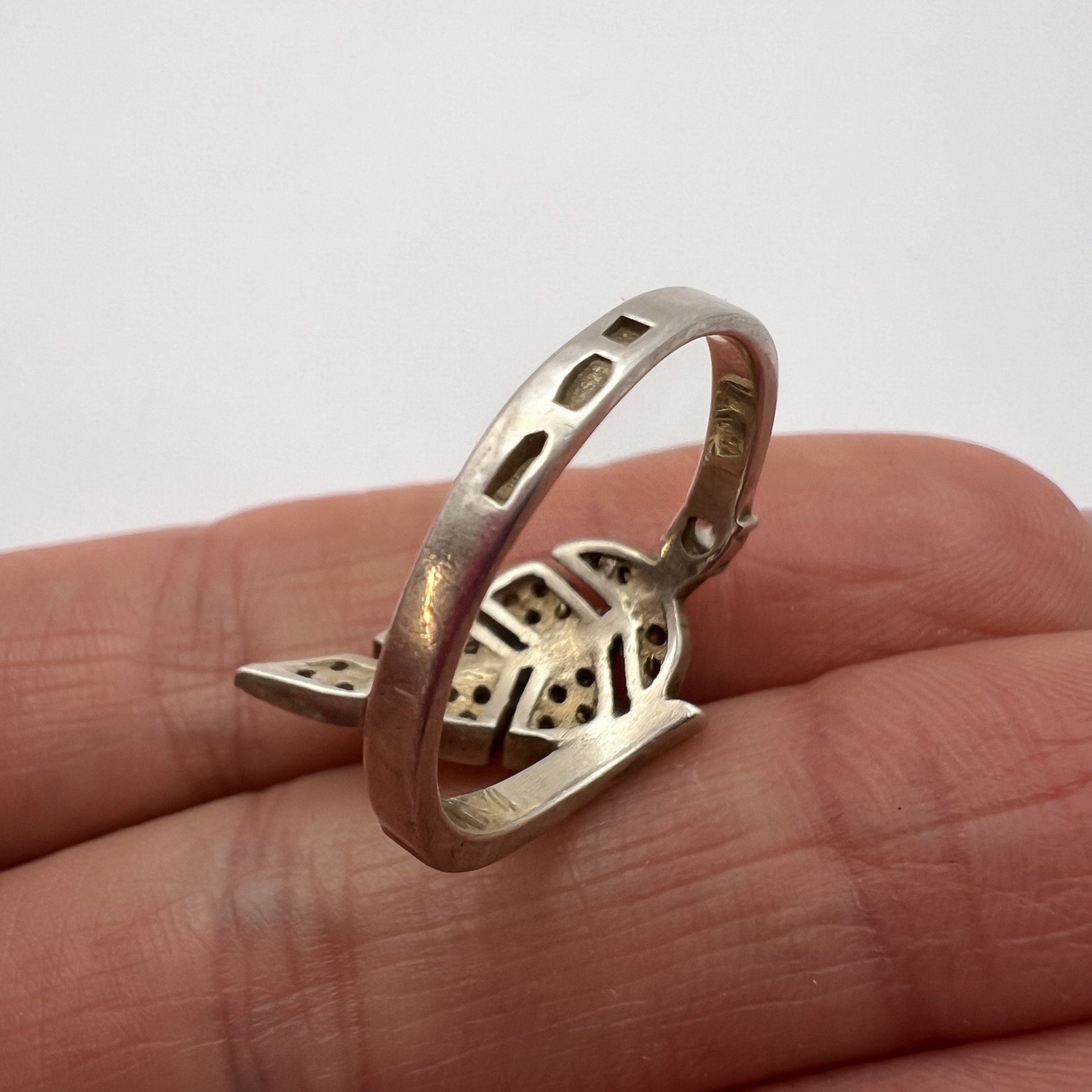 Vintage Vintage Ring Gilt Sterling Silver 925 Stone Size 9 US Size ONE SIZE - 5 Thumbnail
