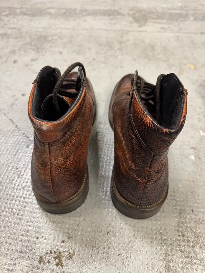 Daniele Alessandrini 2000s Daniele Alessandrini Brown Grain Leather Boots Size US 9 / EU 42 - 3 Thumbnail