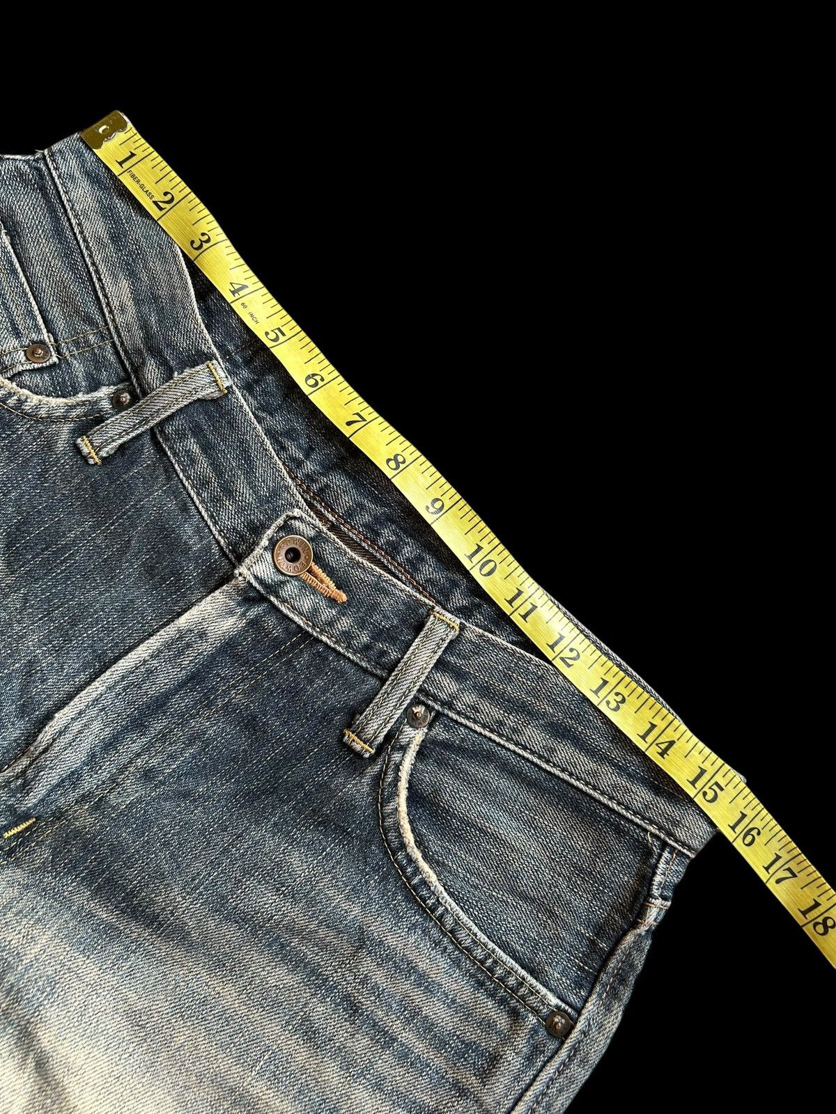 Japanese Brand × Kapital × Vintage Rusty Edwin Selvedge Distressed Short Denim jeans Size US 31 - 11 Thumbnail