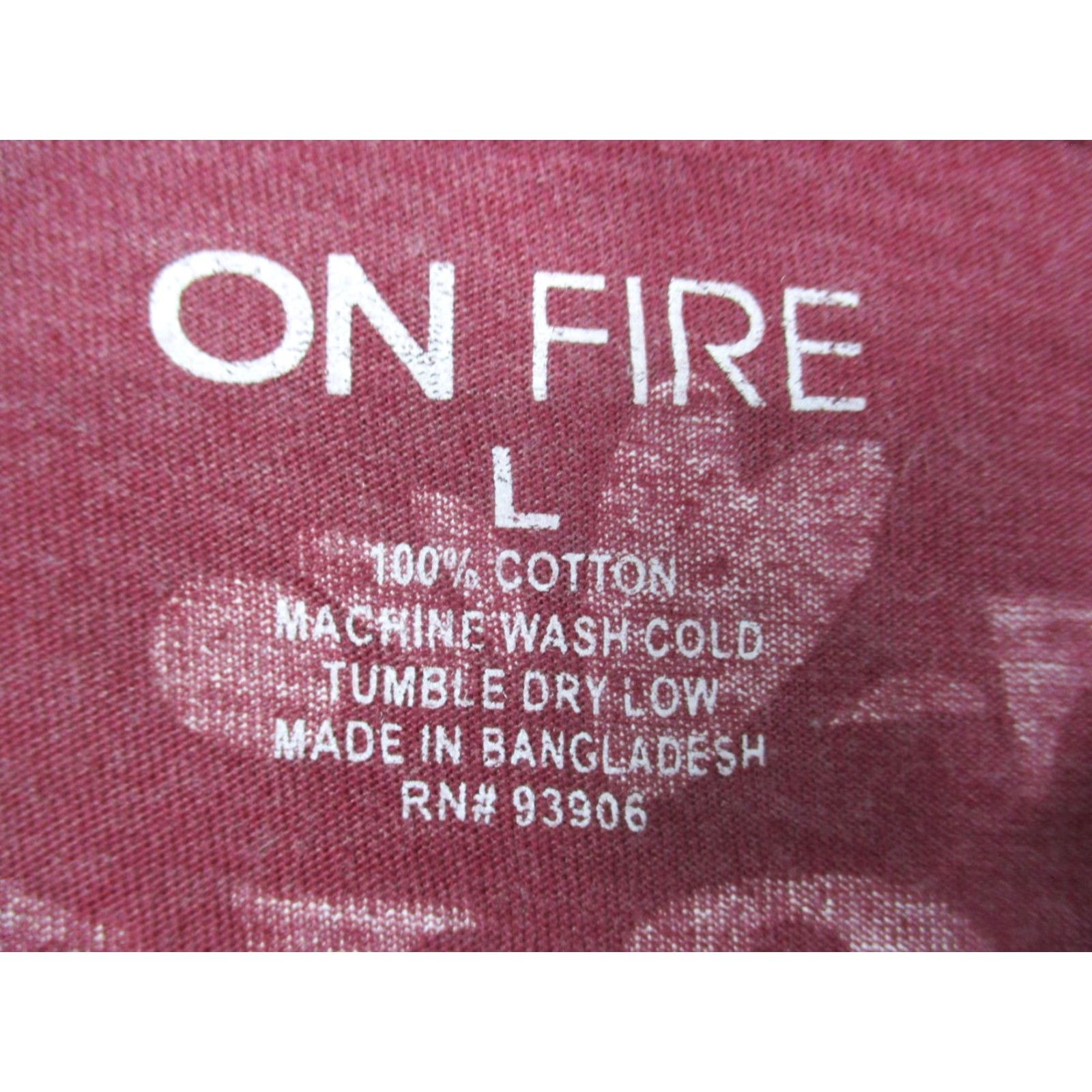 Vintage On Fire Shirt Womens Large Burgundy Faith Christian Graphic Long Sleeve High Low Size L / US 10 / IT 46 - 3 Thumbnail