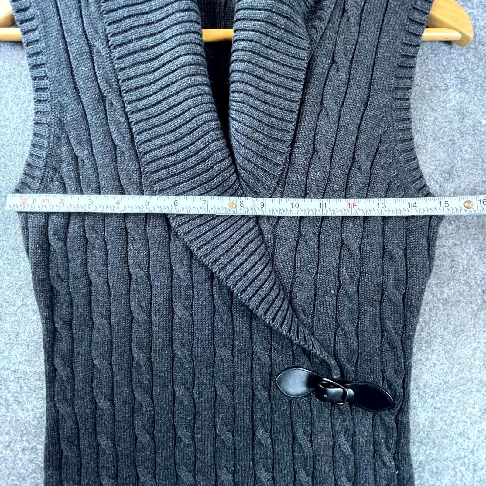 Calvin Klein Calvin Klein Sweater Dress Women Medium Black Cable Knit Size M / US 6-8 / IT 42-44 - 6 Thumbnail