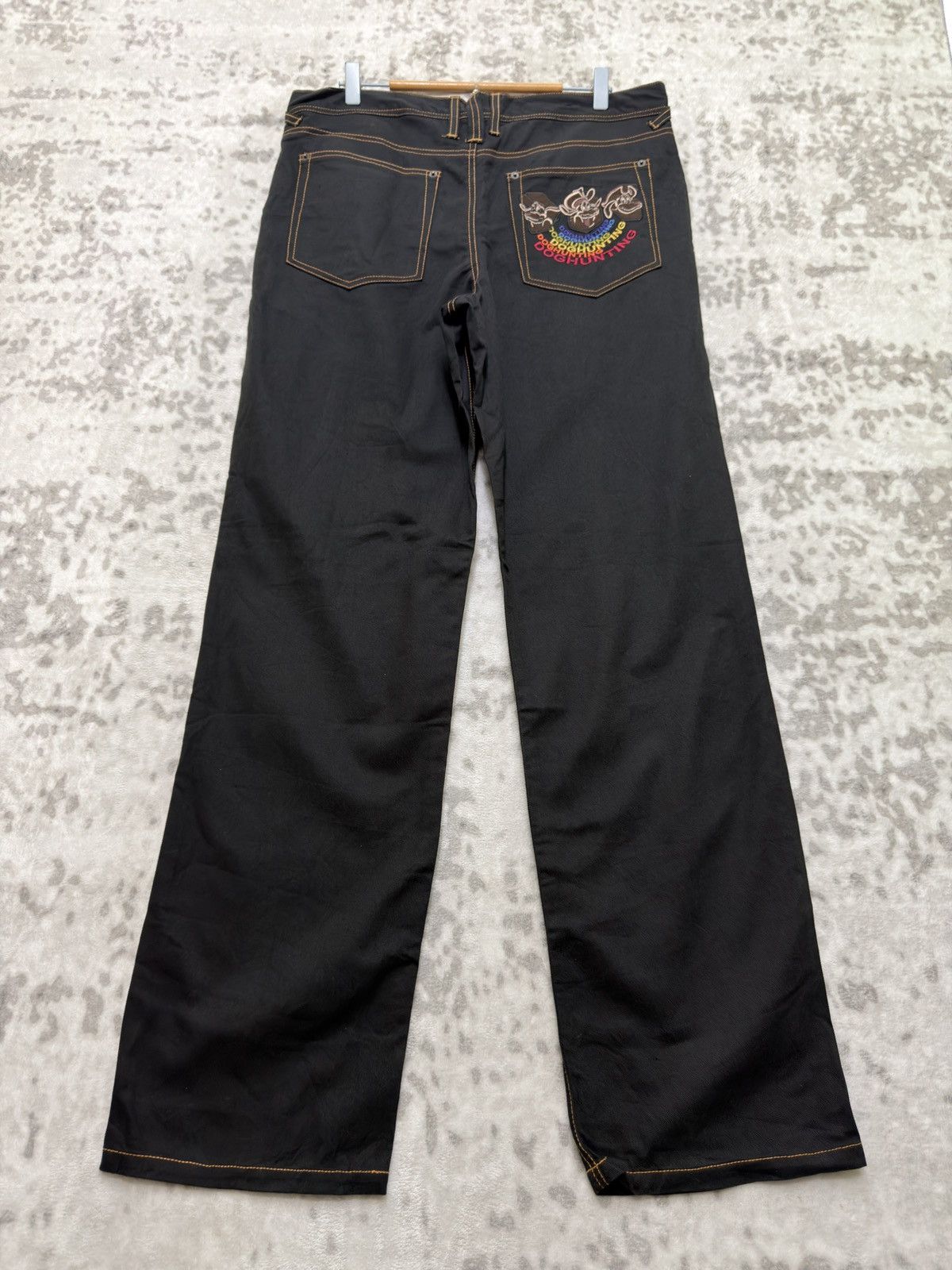 JNCO Dog Hunting Y2K Baggy Black Denim Embroidered Graphic Jeans Size US 34 / EU 50 - 1 Thumbnail