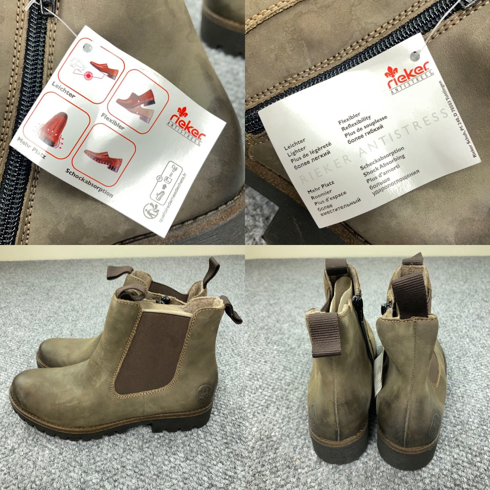 Rieker VINTAGE Rieker Chelsea Boots Women Size 10 Brown Leather Ankle Zip Flat Casual Winter Size US 10 / IT 40 - 8 Thumbnail