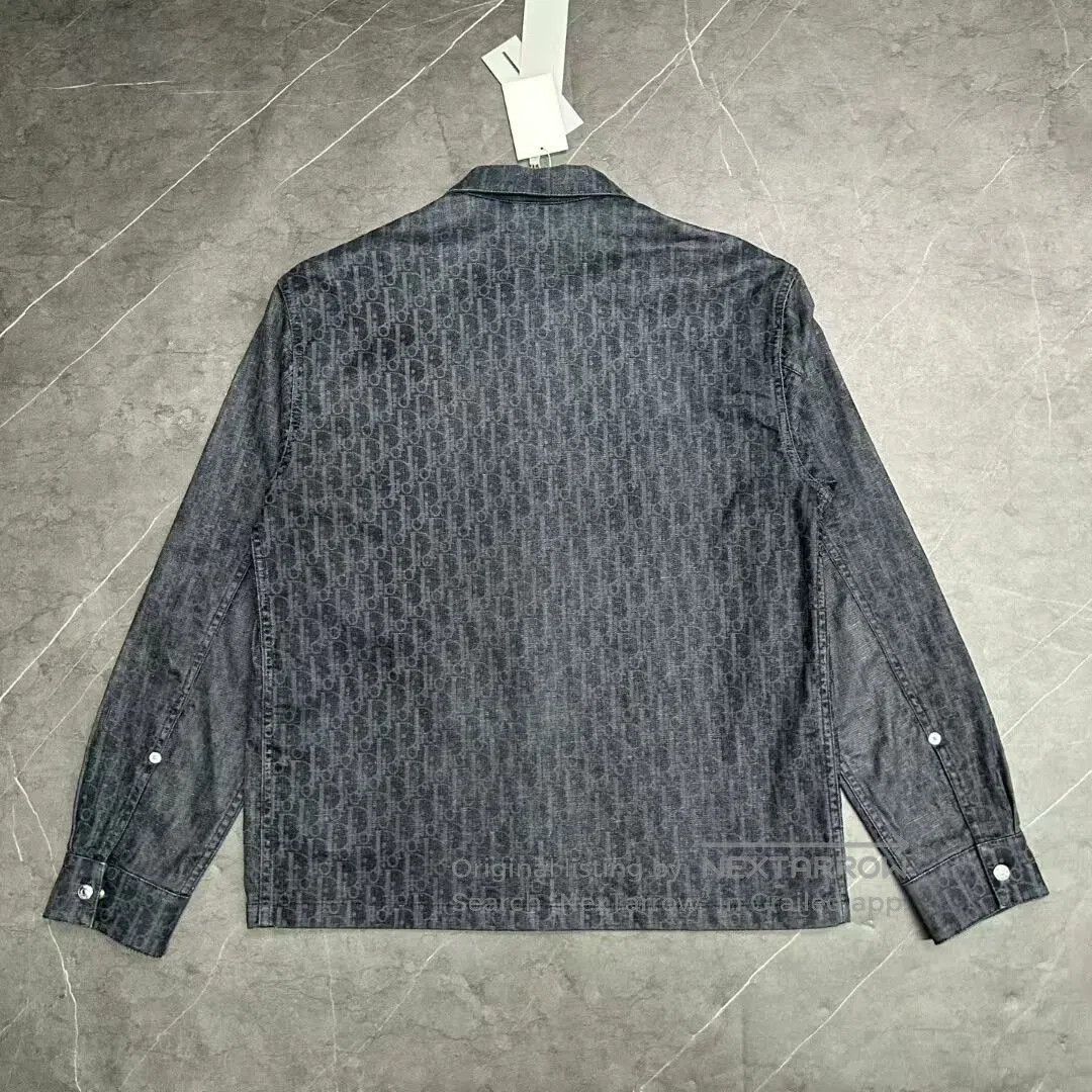 Dior black logo denim shirt by dior. Size US L / EU 52-54 / 3 - 2 Thumbnail