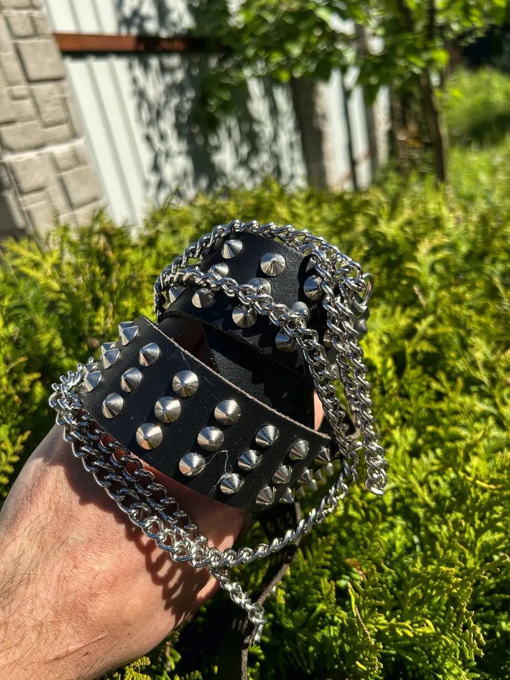 B.B. Simon × Hysteric Glamour Vintage Avant Garde Black Leather Belt Hand Drip Punk Style Size ONE SIZE - 4 Thumbnail