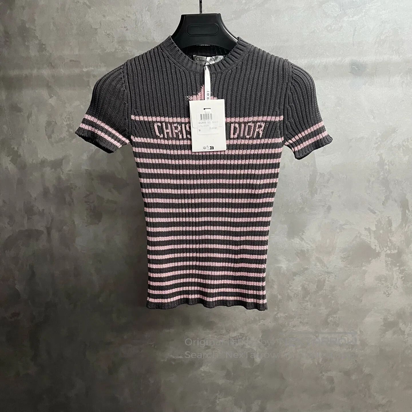 Dior Dior Color contrast striped pullover short-sleeved knit sw Size XS / US 0-2 / IT 36-38 - 1 Thumbnail