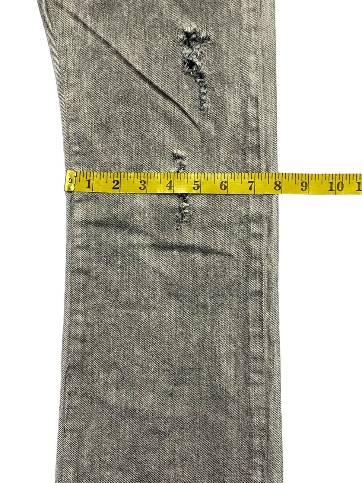JACKROSE Jack Rose Ripped Distressed Clow Mark Smoke Denim Pants Size 33" - 9 Thumbnail