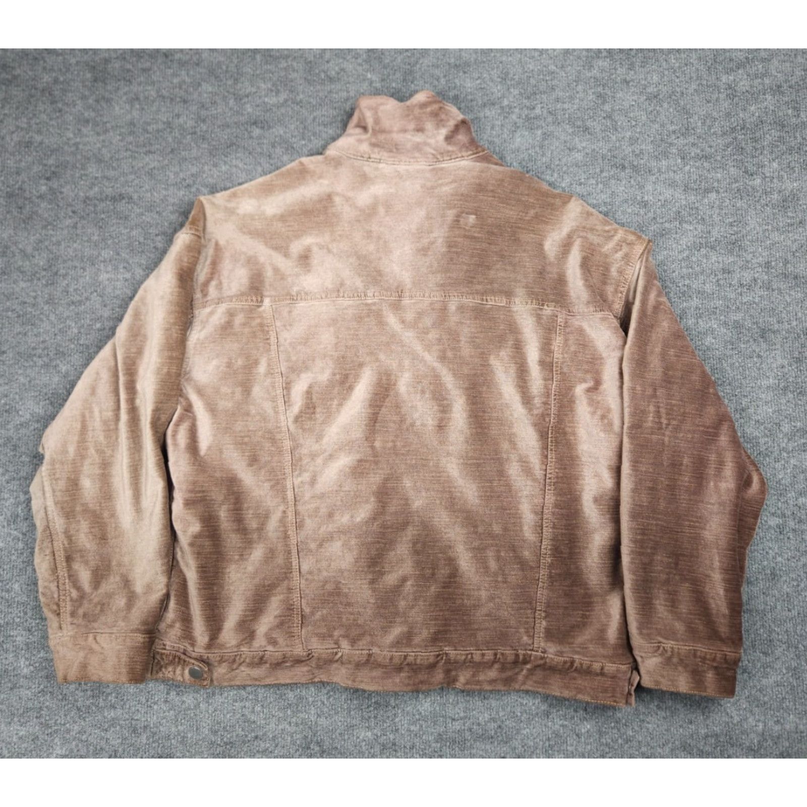 Free People Free People Velvet Jacket Women's L Brown Snap Lined Cotton Oversized Pockets Size L / US 10 / IT 46 - 4 Thumbnail