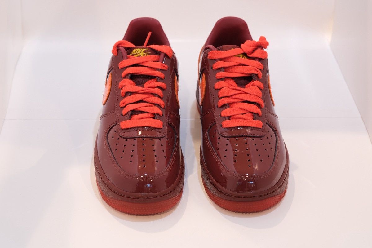 Nike Nike Air Force 1 Low Patent Leather Team Red Orange Size US 9 / EU 42 - 2 Thumbnail