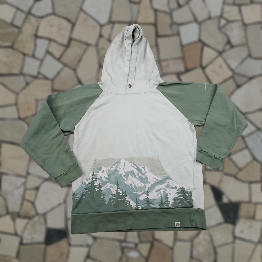 Vintage Happy Earth Hoodie Mens L Green Pullover Forest Organic Cotton Sweatshirt Size US L / EU 52-54 / 3 - 1 Thumbnail