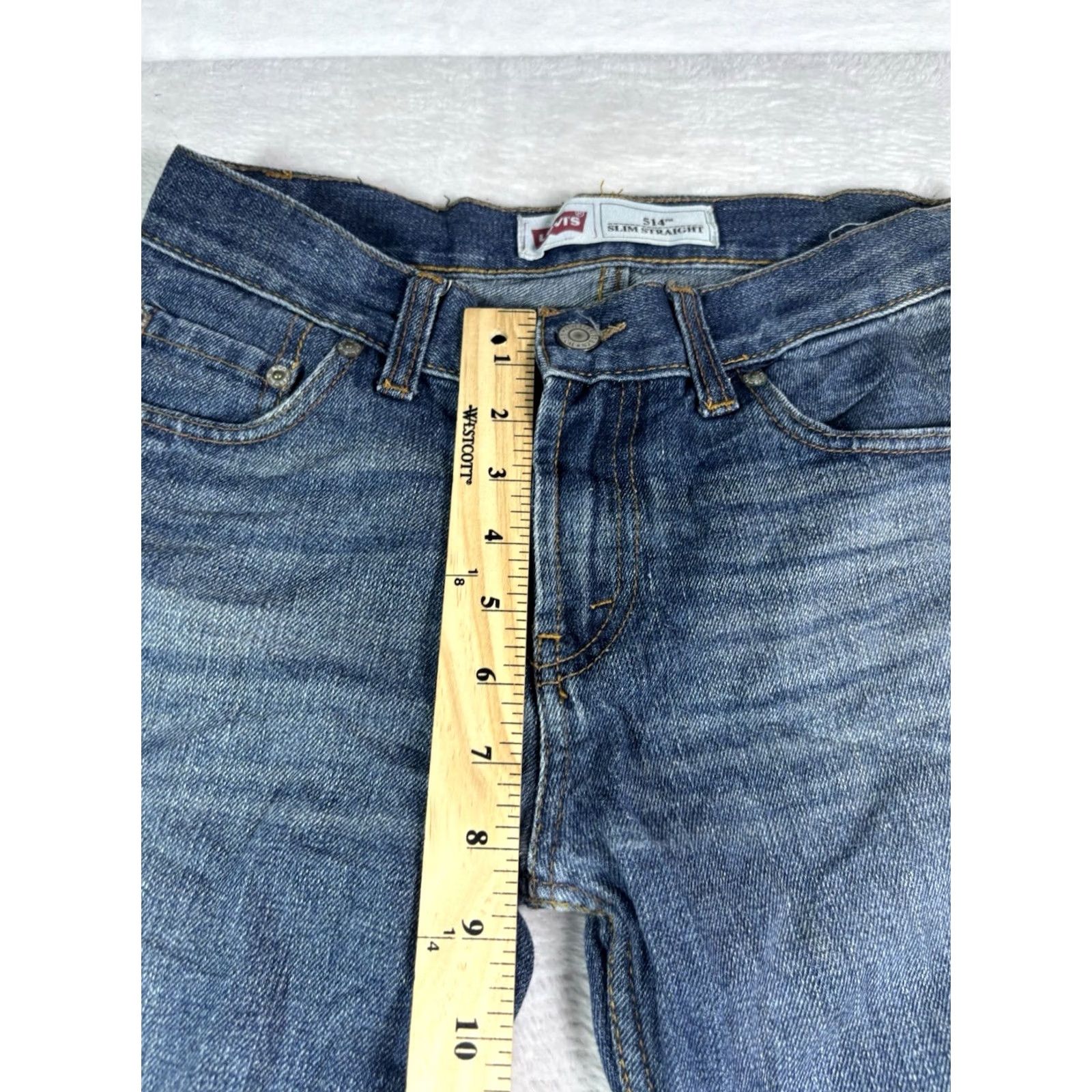 Levi's Levi's 514 Womens Slim Straight Jeans Cotton Denim Blue 14 Reg Zipper Slimming Mens? Size 36" / US 14 / IT 50 - 3 Thumbnail