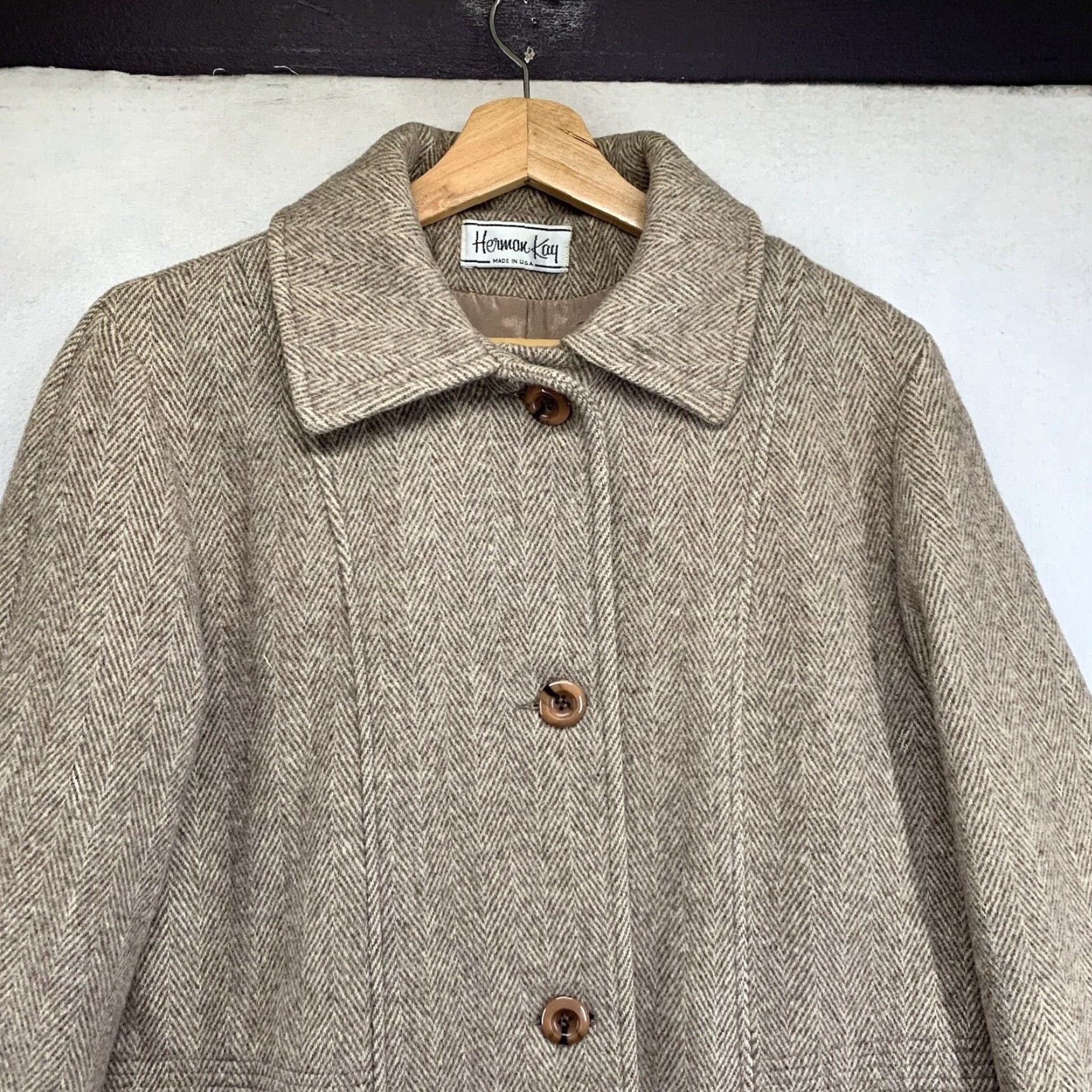 Vintage VINTAGE Herman Kay Coat Woman Pea Coat Wool Beige 80% wool 20% Nylon 43x32 Size M / US 6-8 / IT 42-44 - 5 Thumbnail