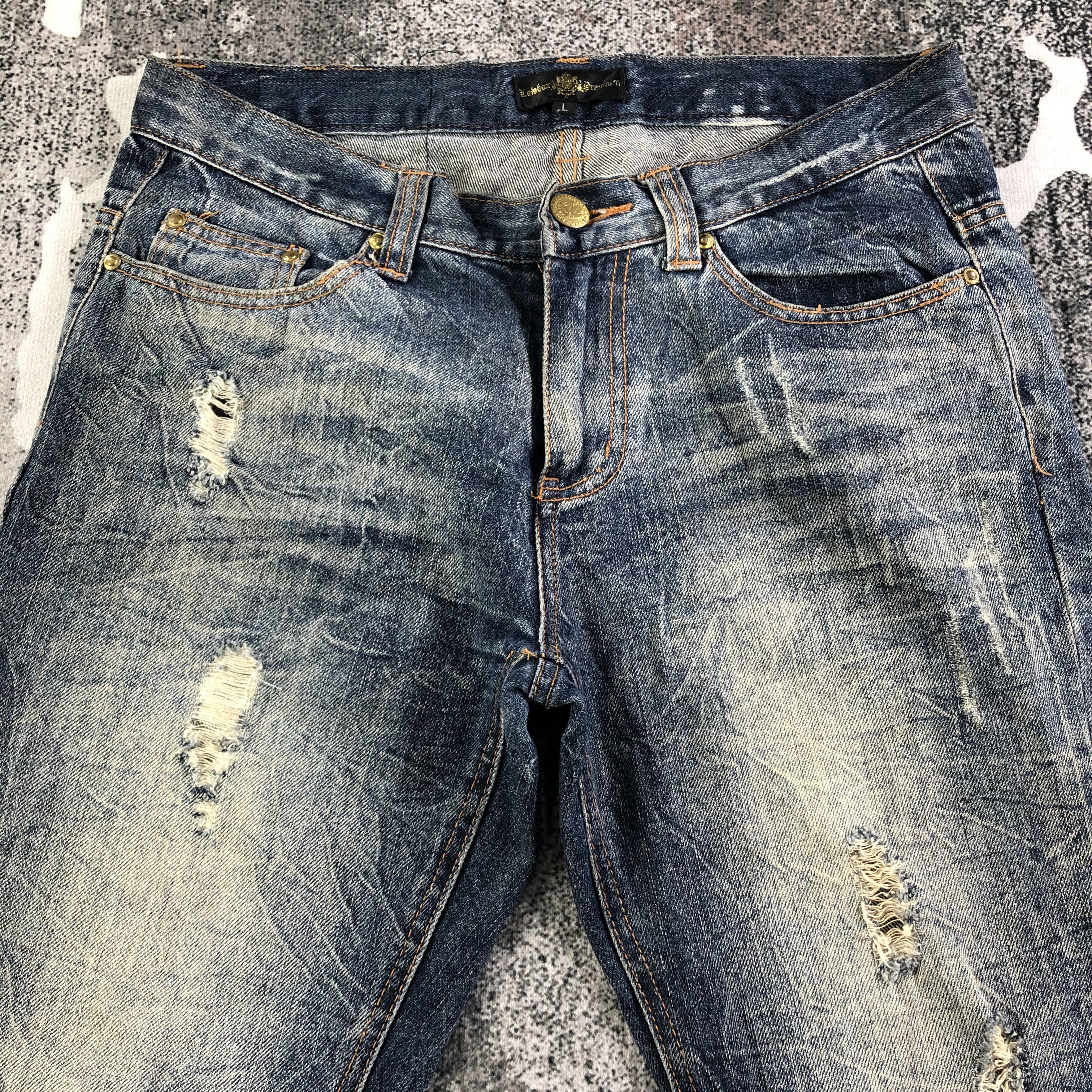 Japanese Brand Lowbox Flared Jeans Distressed Denim KJ1958 Size US 30 / EU 46 - 3 Thumbnail