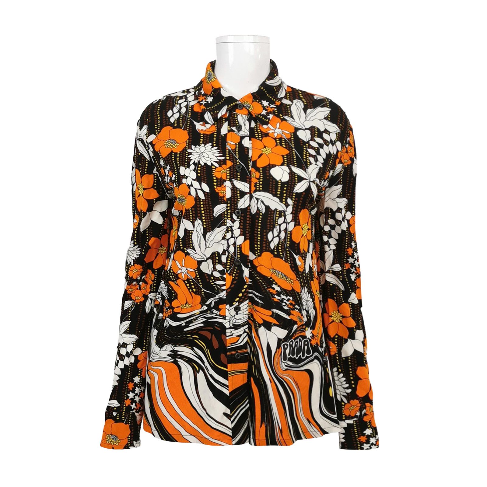 Prada Prada Floral Print Button Up Shirt Size L Size US L / EU 52-54 / 3 - 1 Thumbnail