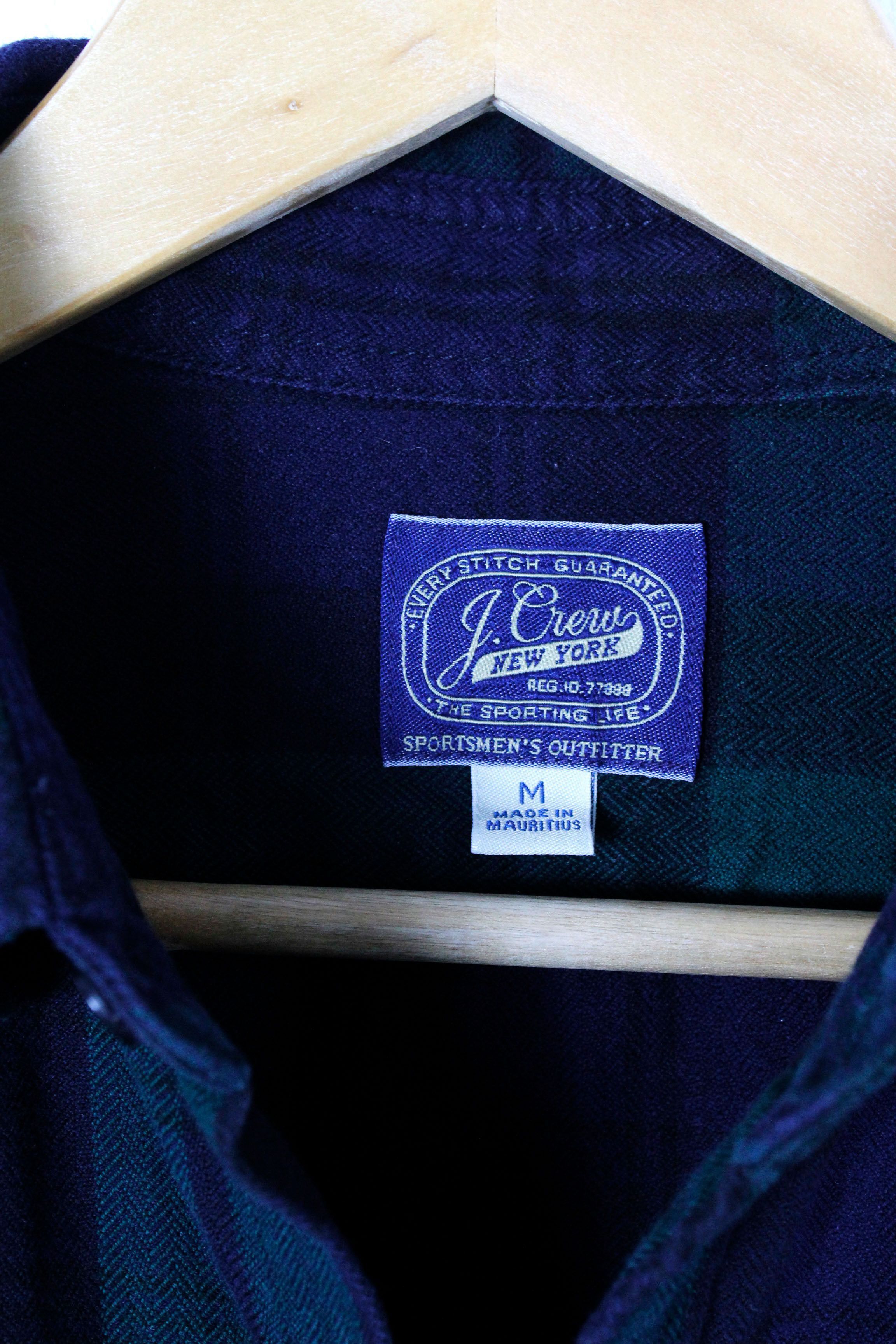 Flannel × J.Crew J.Crew Green Plaid Check Flannel Shirt Size US M / EU 48-50 / 2 - 4 Thumbnail