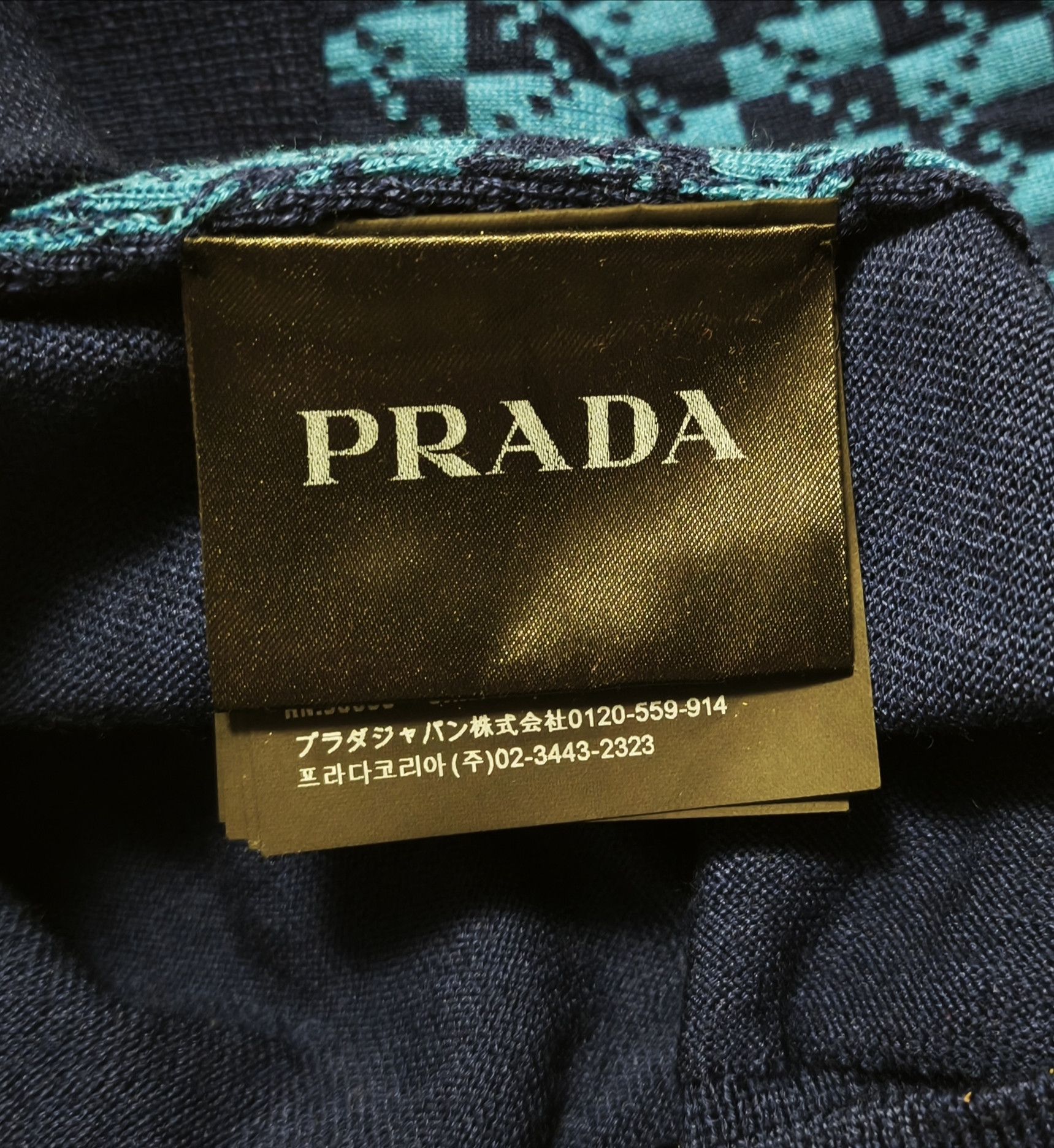 Prada Fall 2017 - Virgin wool sweater - blue chevron print Size US M / EU 48-50 / 2 - 3 Thumbnail