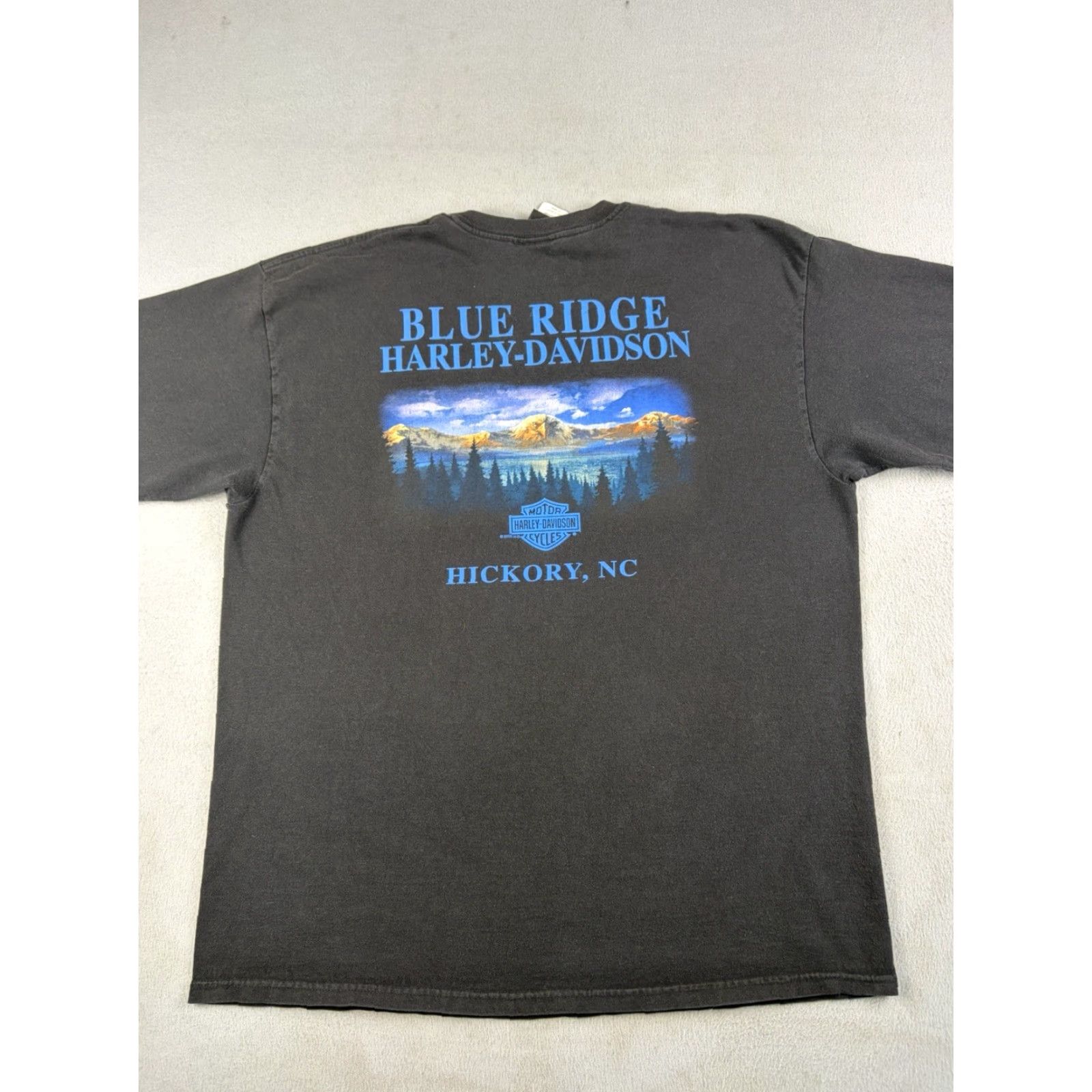 Harley Davidson VINTAGE Harley-Davidson T-Shirt XL Black Blue Ride North Carolina Biker Y2k Mens Shirts Short Sleeve Crew Neck Cotton Double-Sided Size US XL / EU 56 / 4 - 5 Thumbnail