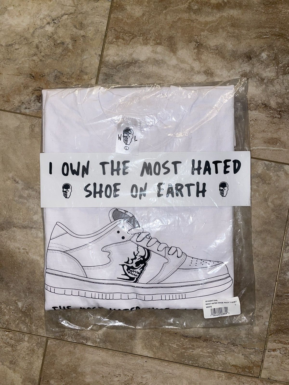 image of Warren Lotas The Most Hated Shoe On Earth Shirt Size L White, Men's